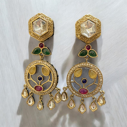 Royal Enamel Filigree Drop Earrings