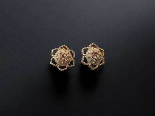 Floral Meenakari Statement Studs