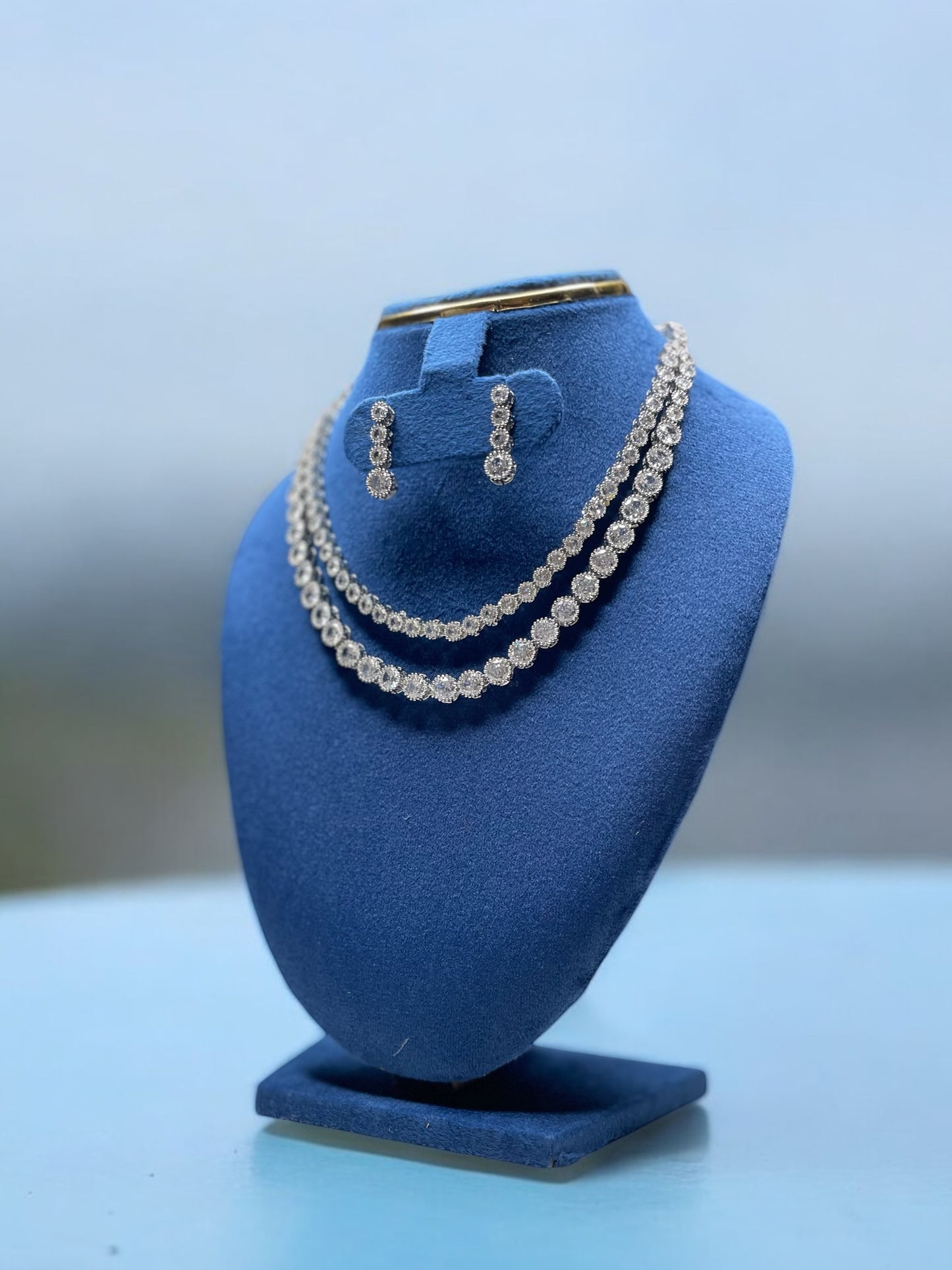 Classic Round-Cut Dual Layer Diamond Look Set