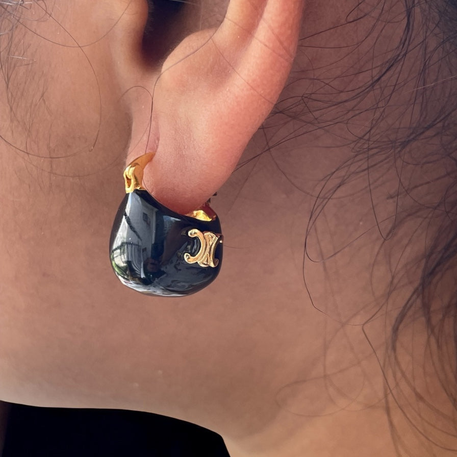 Noir Chic Logo Hoops