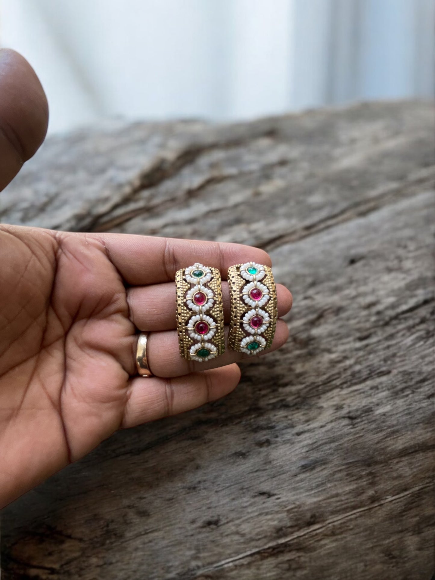 Half Moon Heritage Pachi Kundan Earrings