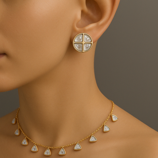 Elegant Trikona Sparkle Necklace Set