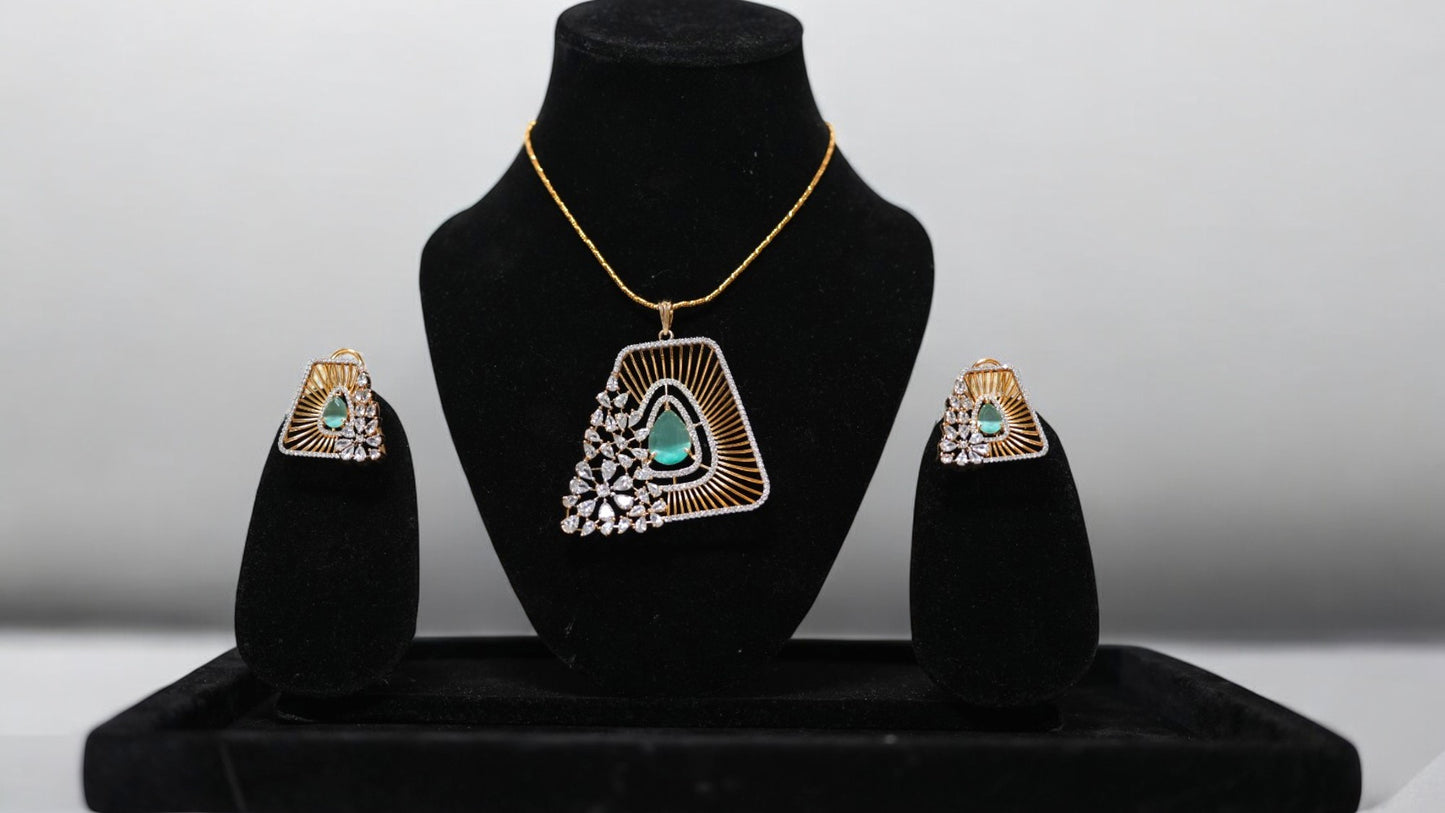 Emerald Radiance Pendant Set