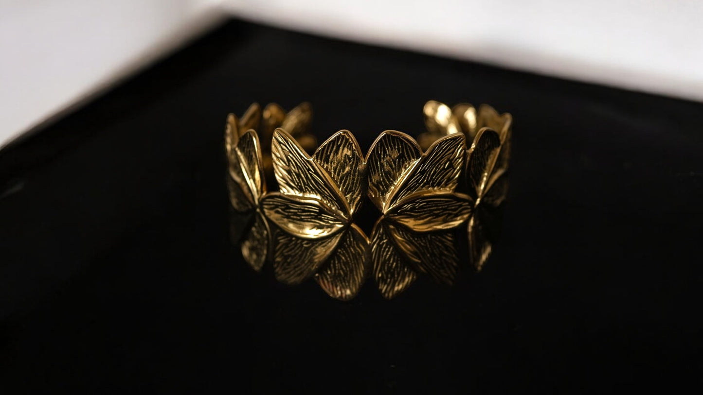Golden Petal Cuff Bracelet