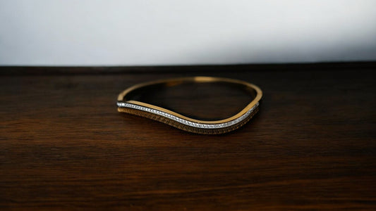 Sleek Wave Crystal-Edged Bracelet