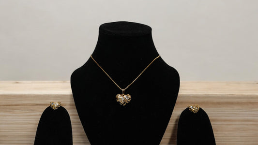 Crystal Heart Pendant Set