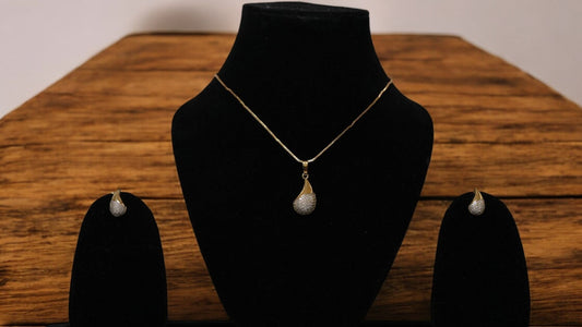 Tear-Drop Crystal Pendant Set