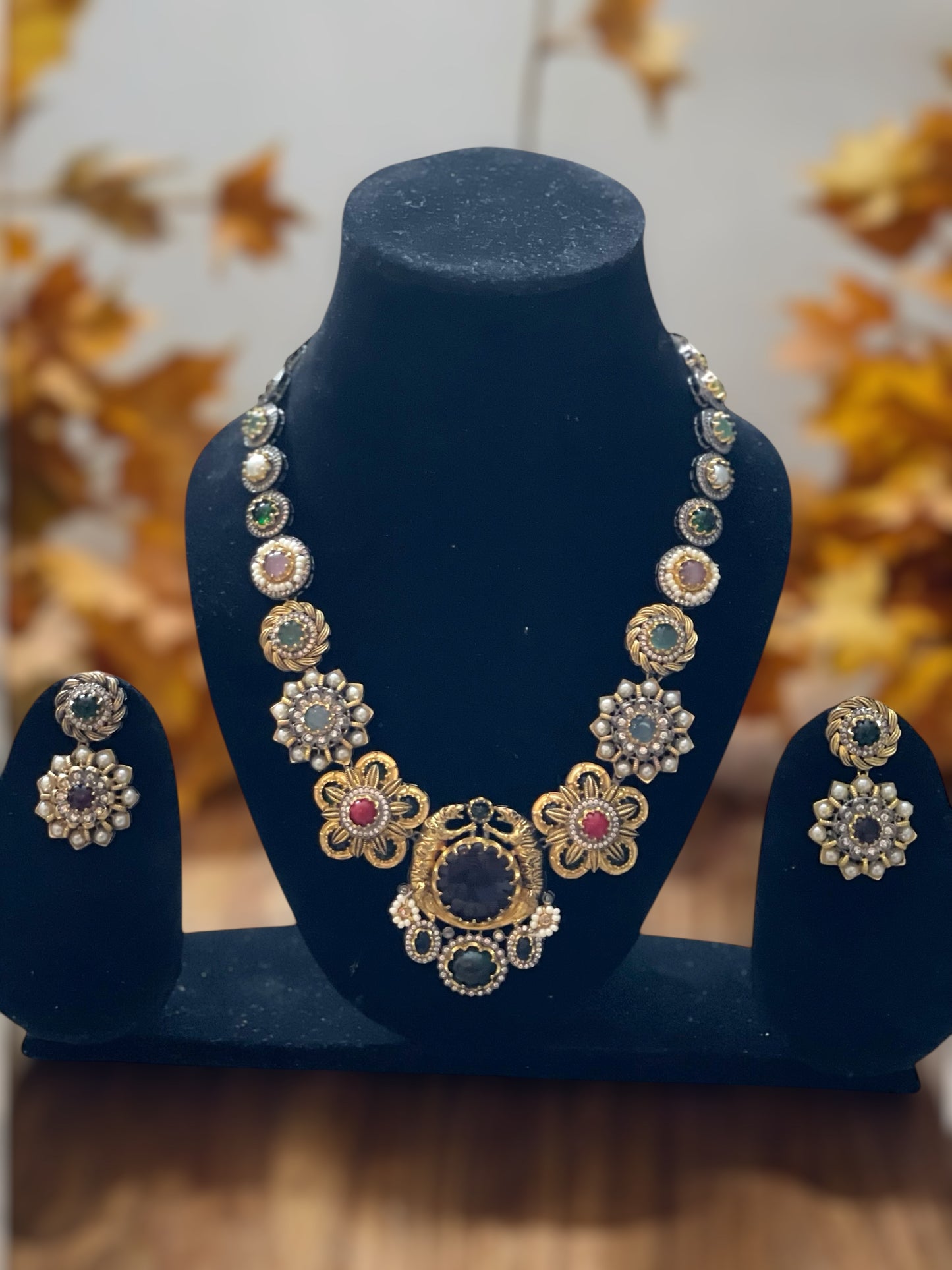 Sabyasachi-Inspired Regal Multistone Necklace Set