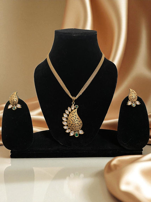 Antique Paisley Pendant Necklace Set