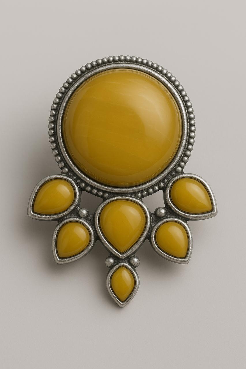 Mustard Bloom Antique Statement Studs