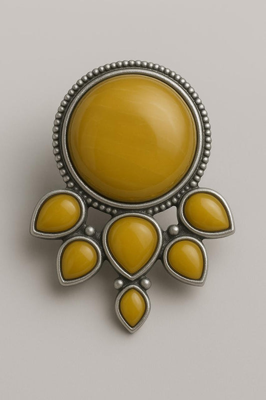 Mustard Bloom Antique Statement Studs