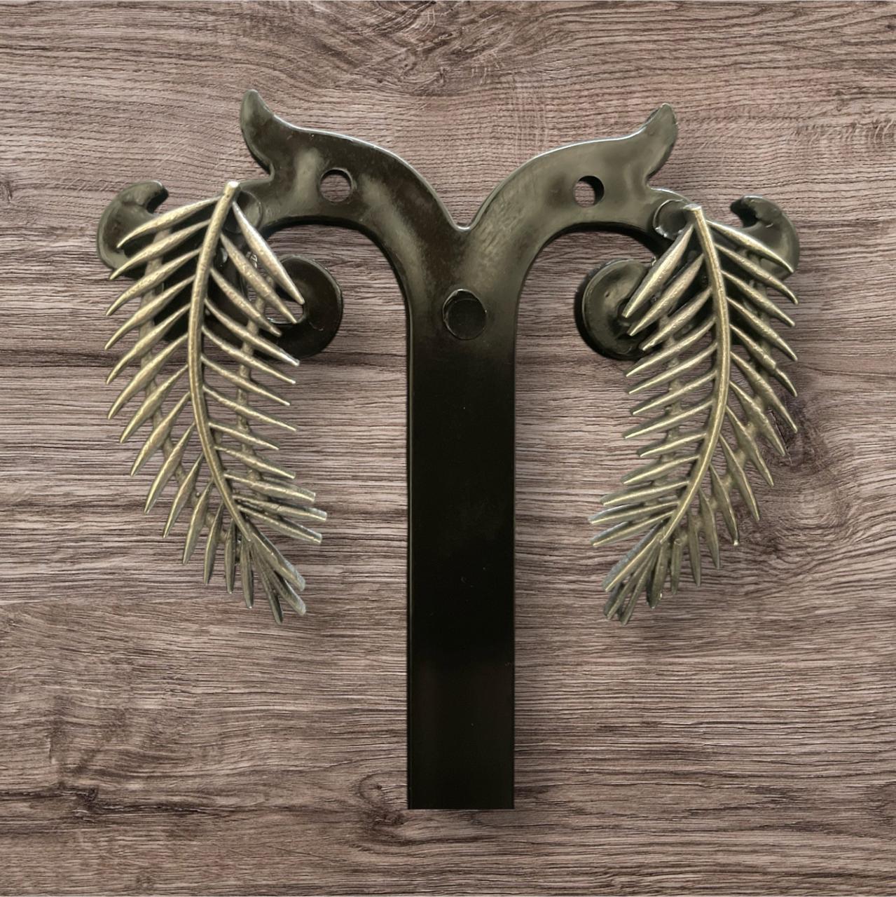 Oxidised Silver Leaf Curve Earrings