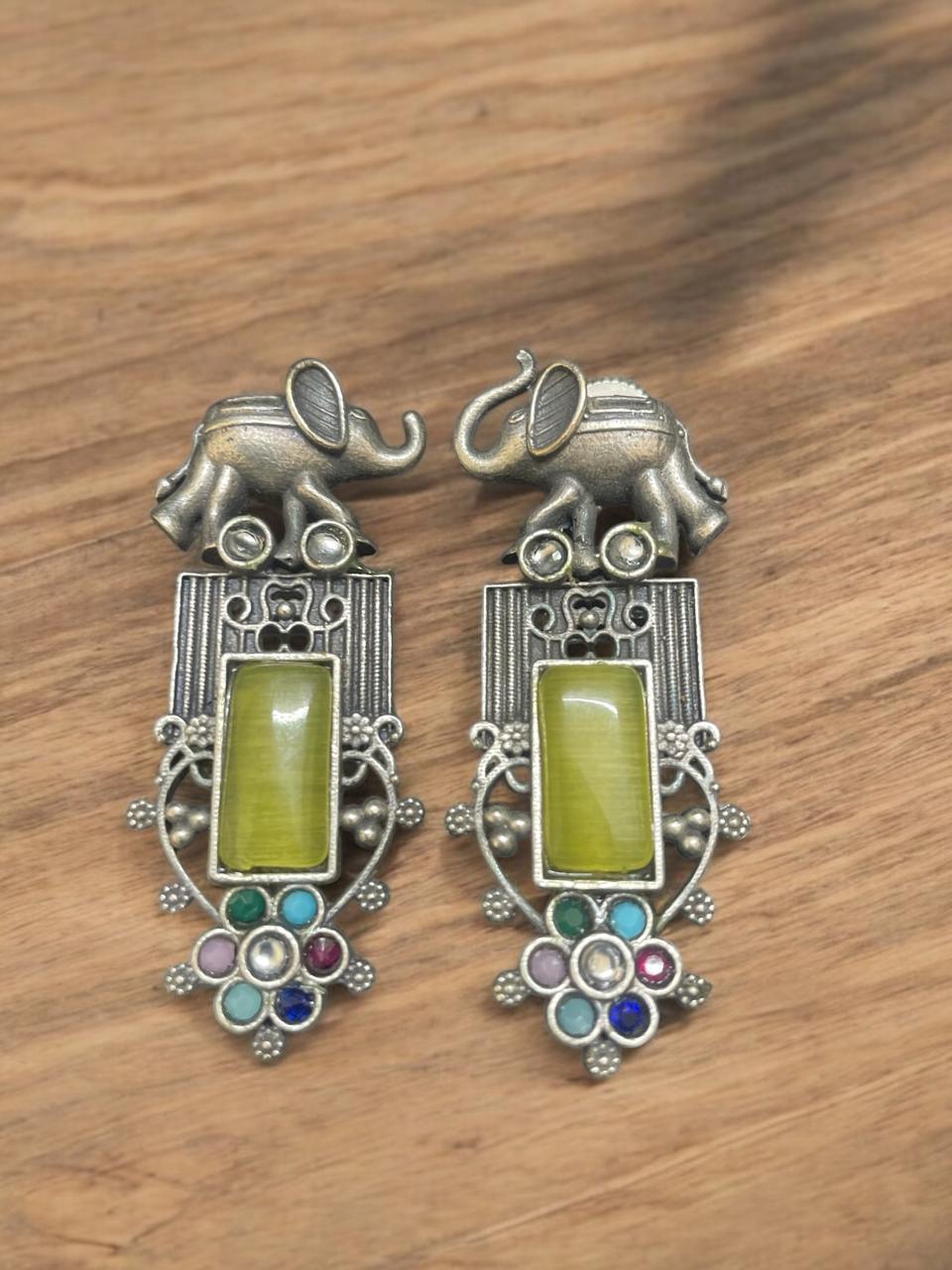 Elephant Muse Oxidised Earrings