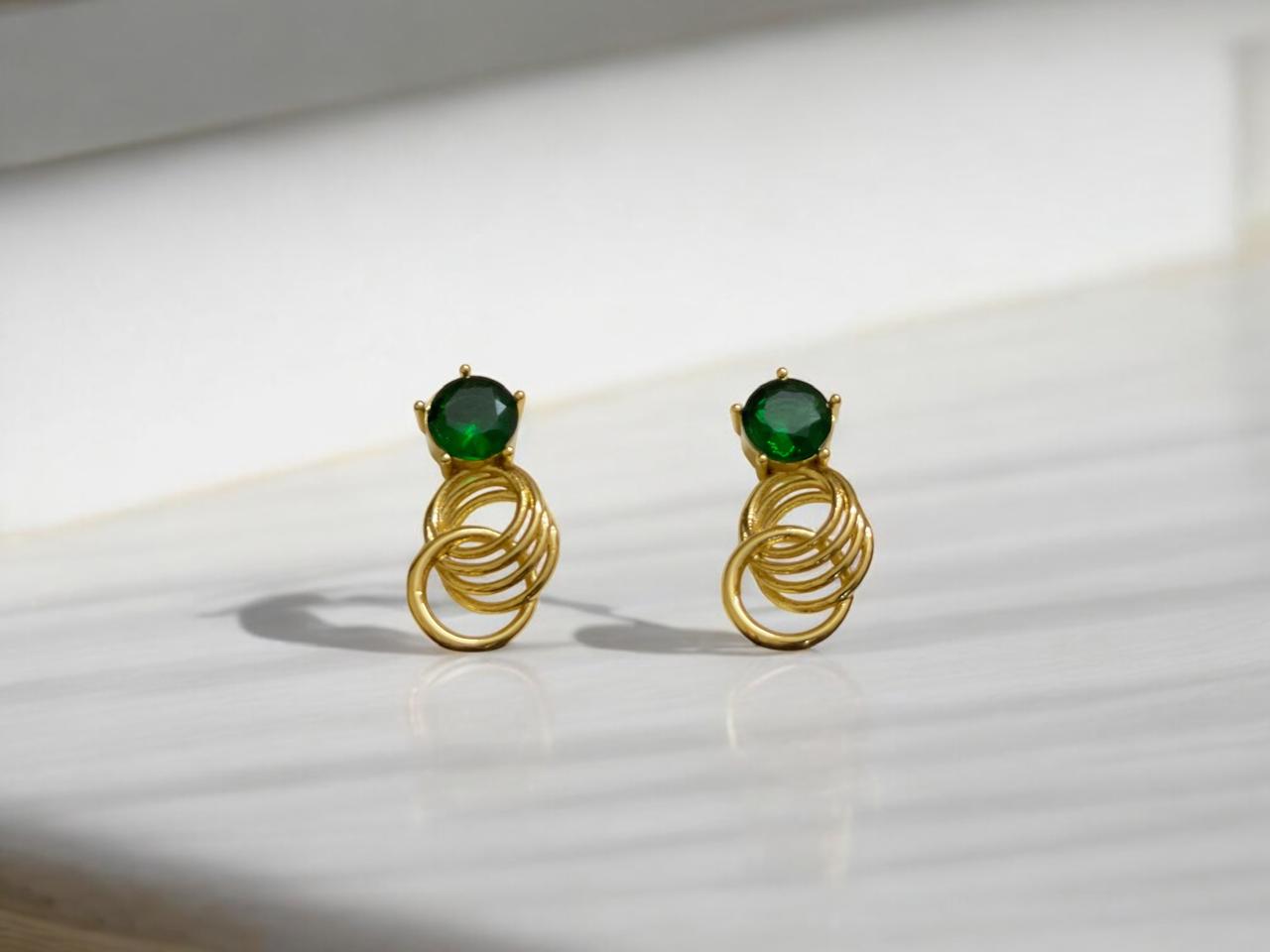 Emerald Orbit Earrings