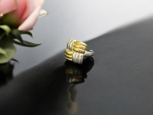 Dual-Tone Stack Wrap Ring