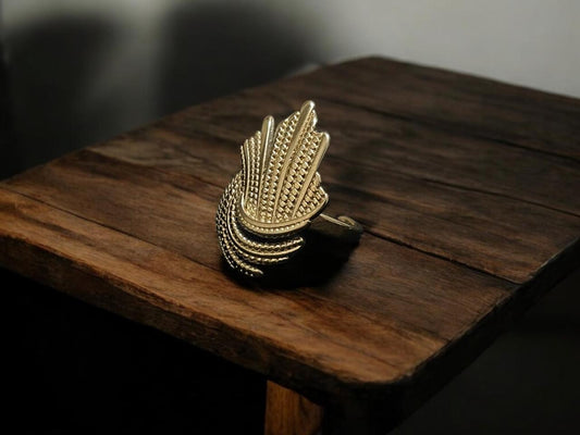 Golden Cascade Statement Ring