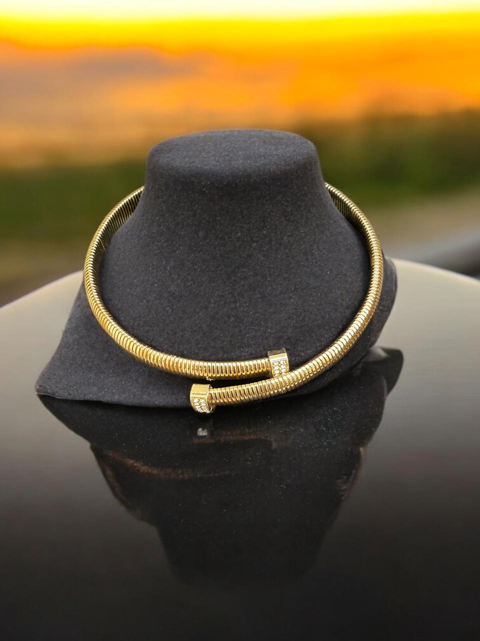 Torque Twist Anti-Tarnish Hasli Necklace