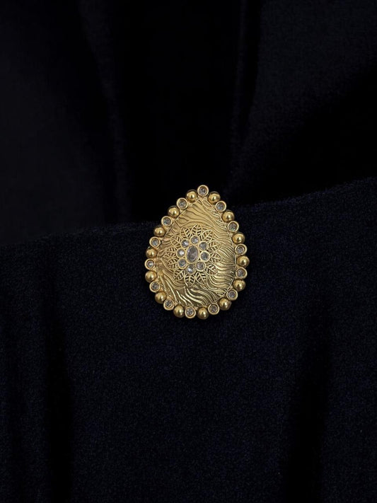 Regal Teardrop Textured Statement Ring