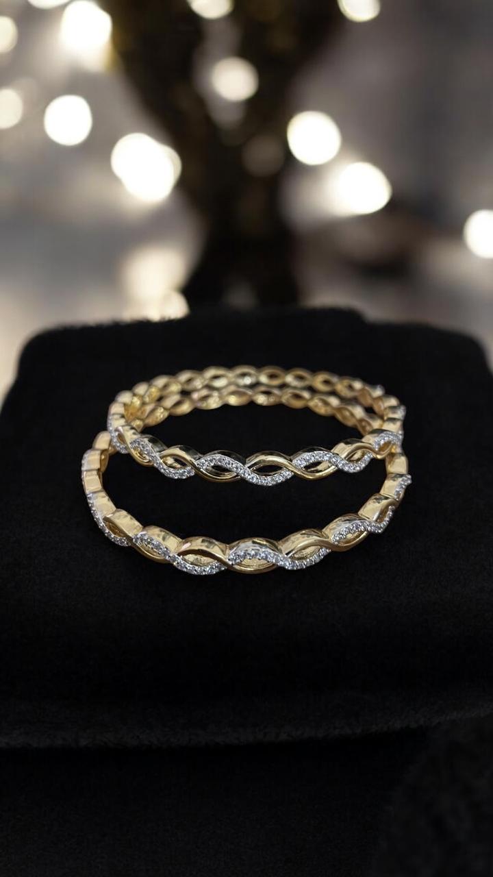 Twisted Sparkle CZ Bangles