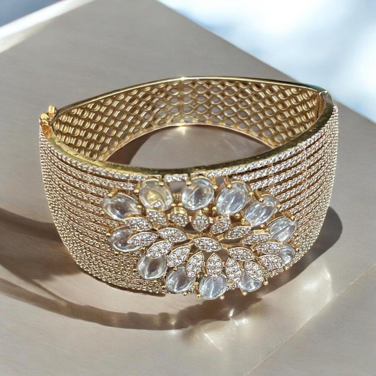Crystal Bloom Mesh Statement Kada
