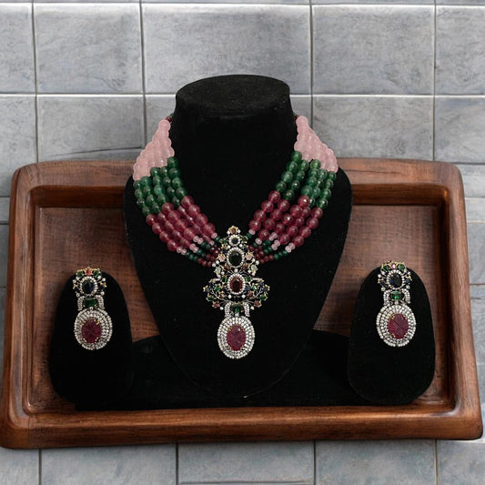 Maharani Gemstone Multistrand Necklace Set