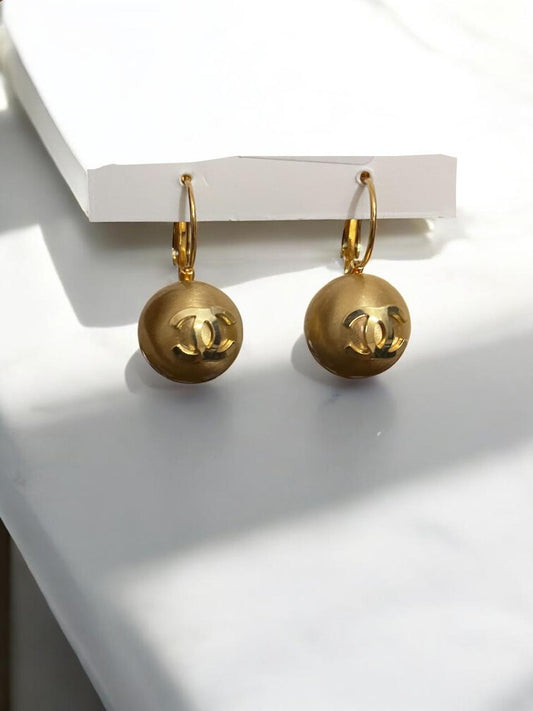 Designer-Inspired Matte Gold Drop Earrings