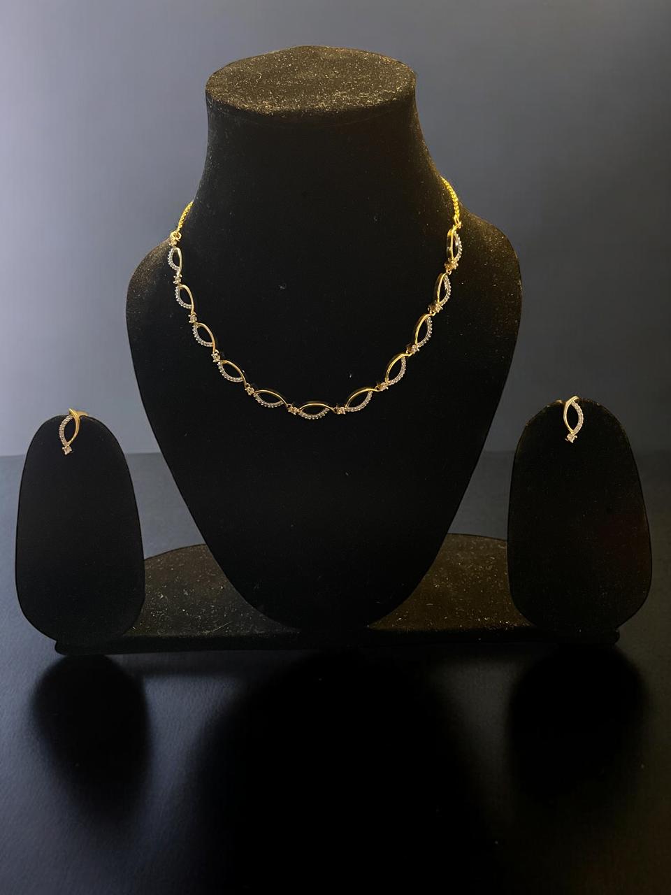 Elegant Infinity Link CZ Necklace Set