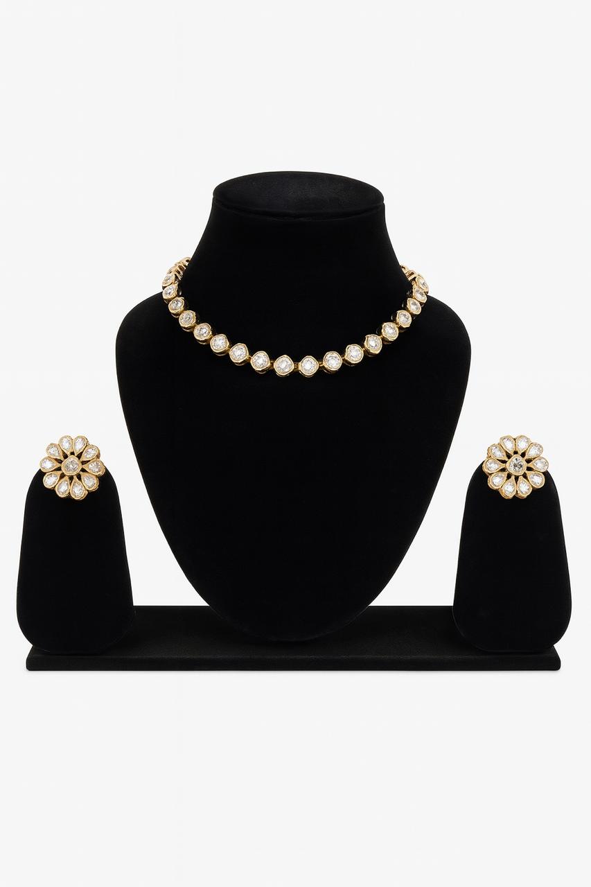 Round Stone Statement Necklace Set