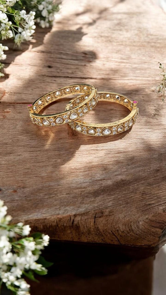 Regal Teardrop Polki Bangles