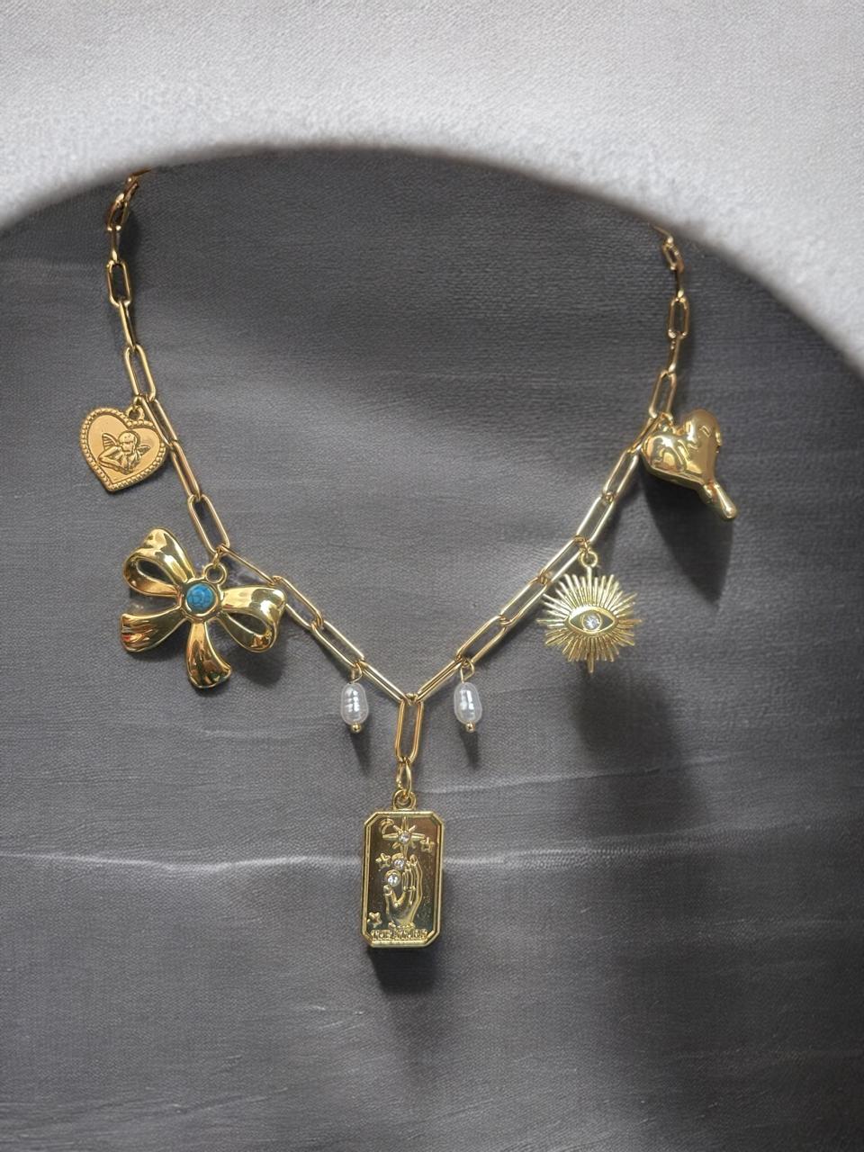 Golden Charm Tale Necklace