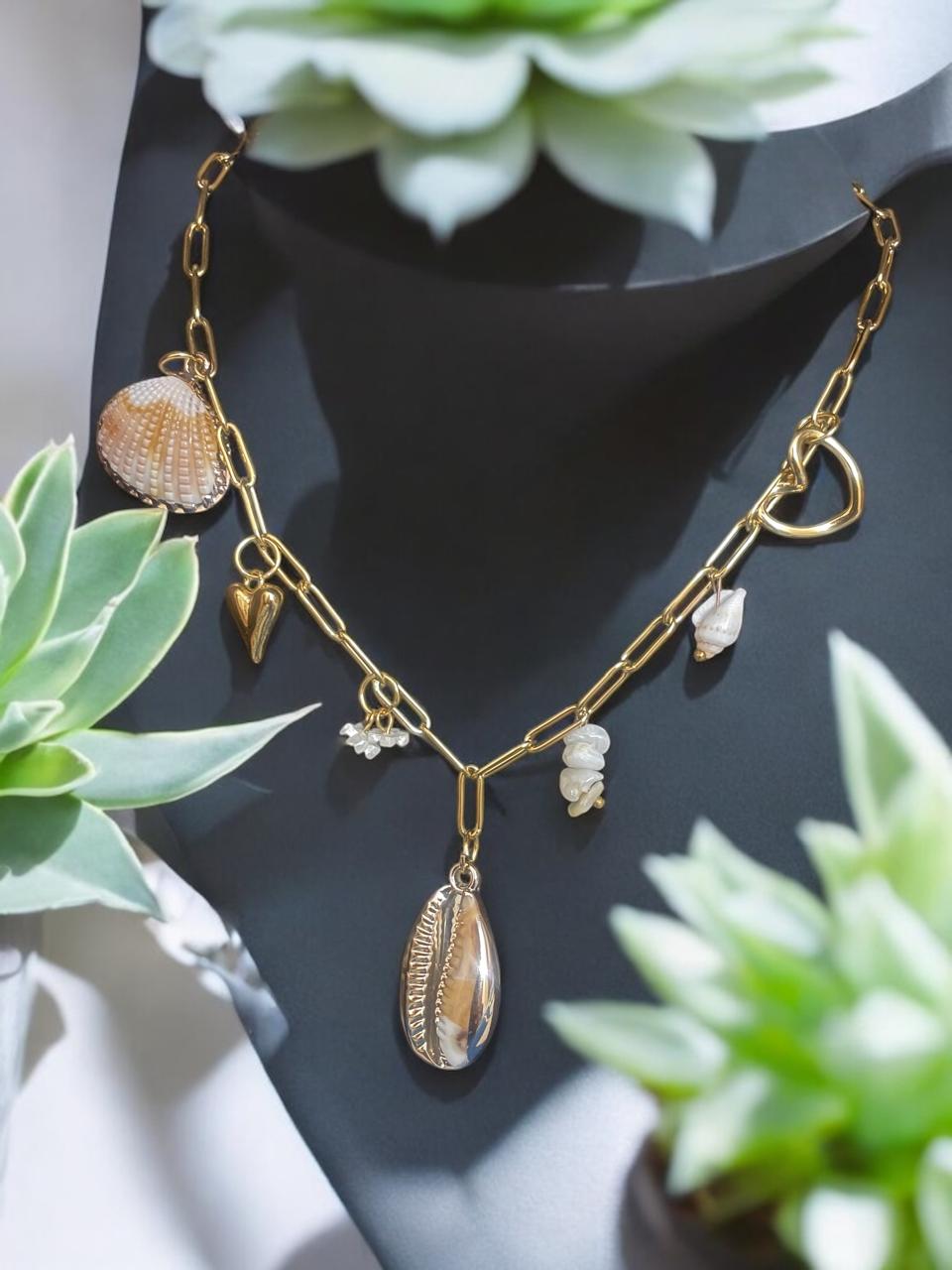 Golden Shoreline Charm Necklace