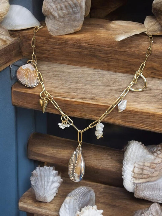 Golden Shoreline Charm Necklace