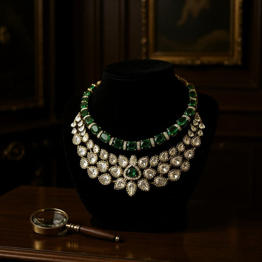 Emerald Bloom Designer Necklace Set
