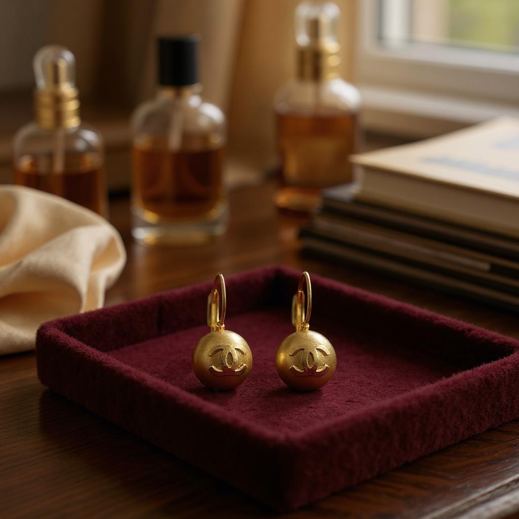 Designer-Inspired Matte Gold Drop Earrings