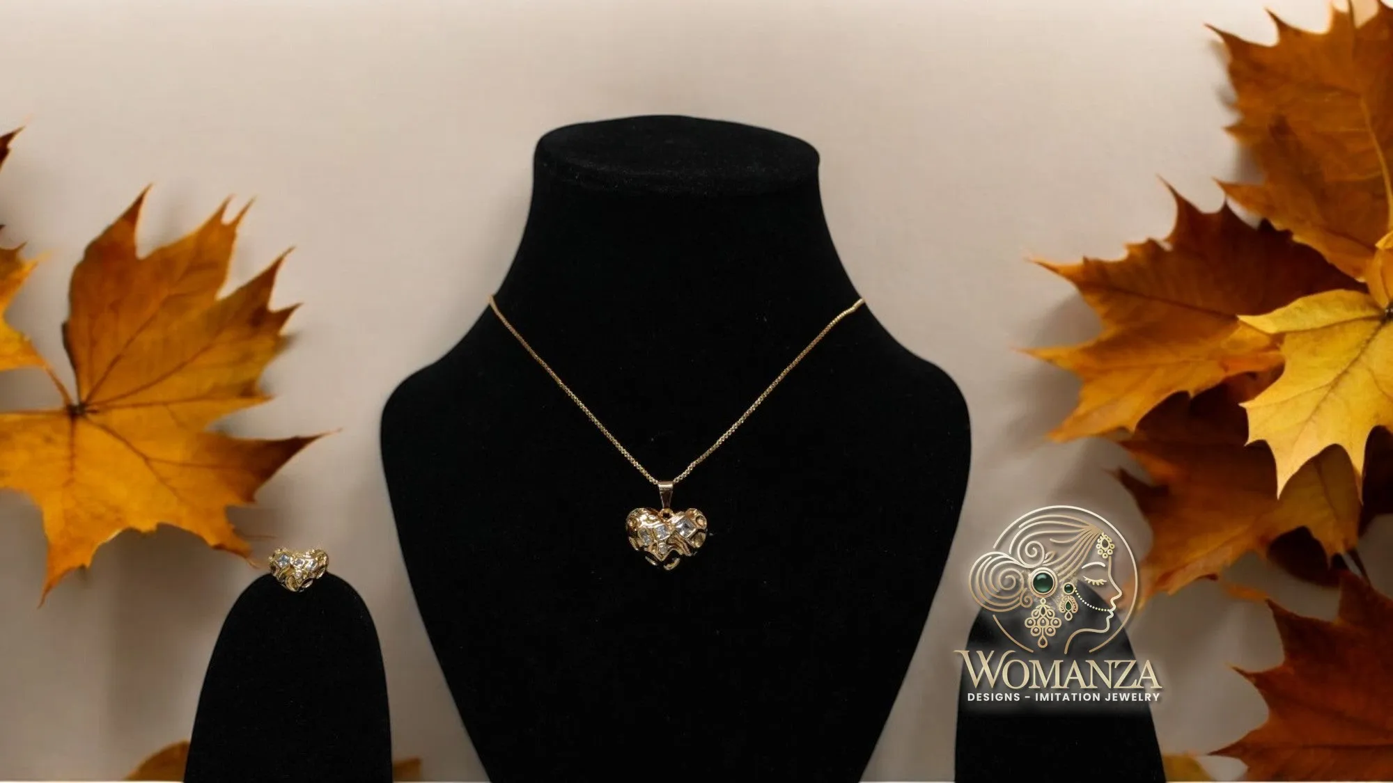 Crystal Heart Pendant Set