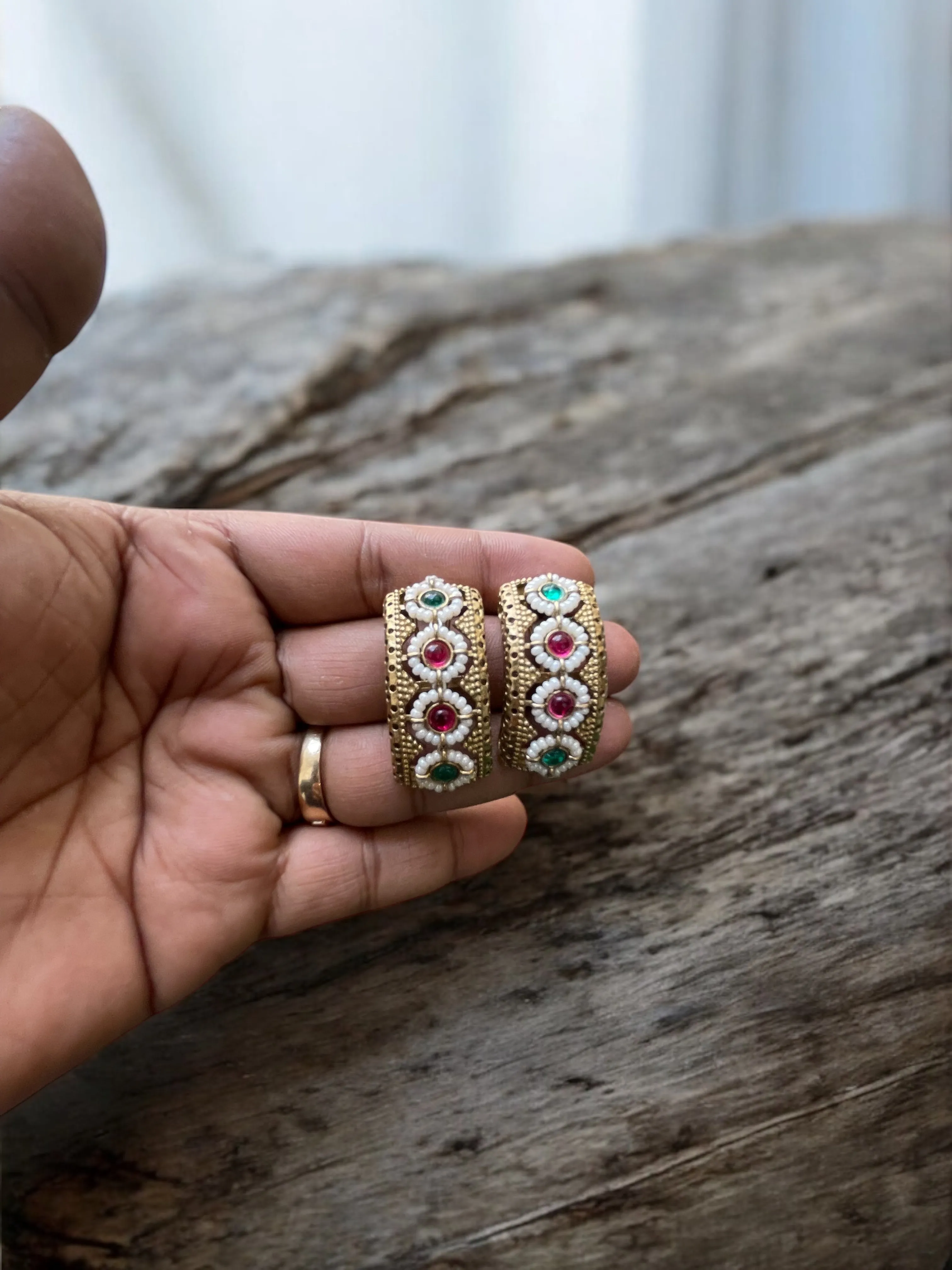 Half Moon Heritage Pachi Kundan Earrings