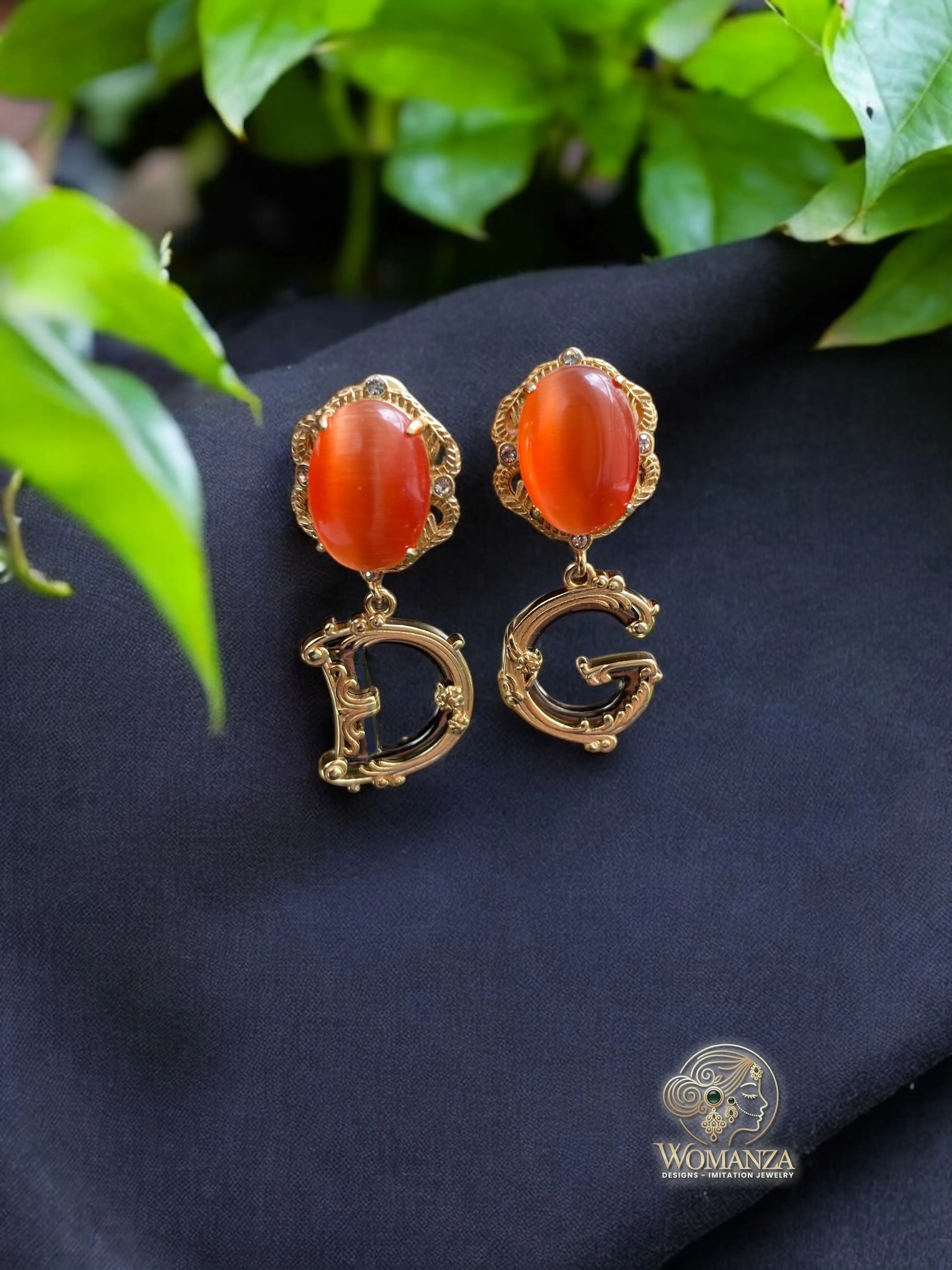 Amber Luxe Bold Alphabet Drop Earrings