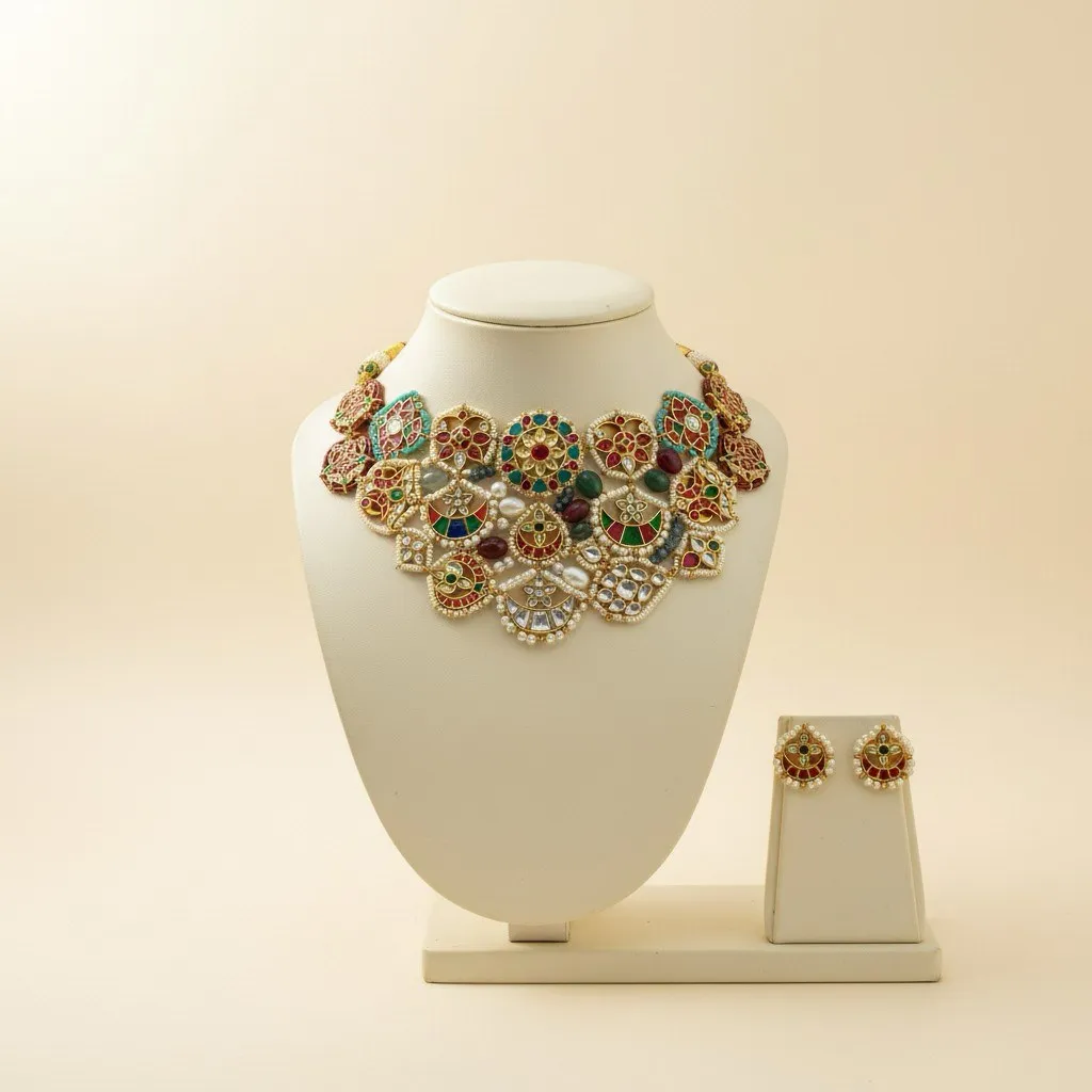Meenakari Kundan Statement Necklace Set