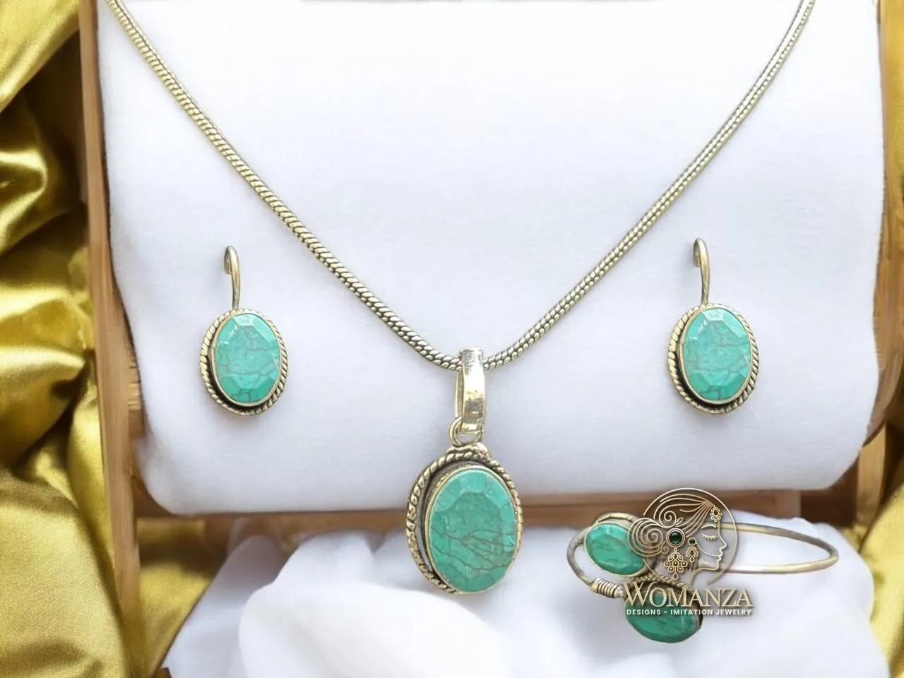 Turquoise Stone Oxidised Jewellery Set