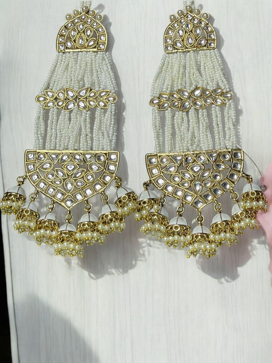 Royal Multi-Strand Pearl Jhumka Earrings