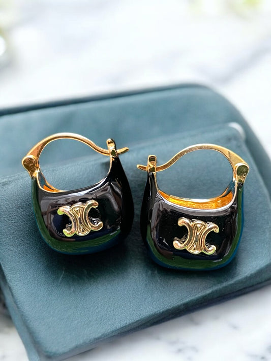 Noir Chic Logo Hoops