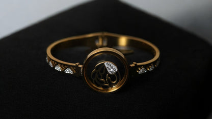 Gold-Tone Ethnic Motif Bracelet
