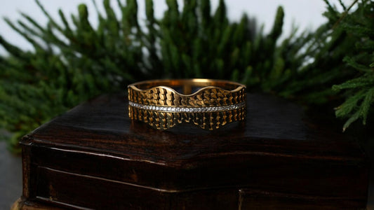 RippleMesh Gold-Toned Bracelet with Stone Line Accent