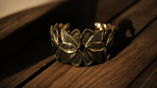 Golden Petal Cuff Bracelet