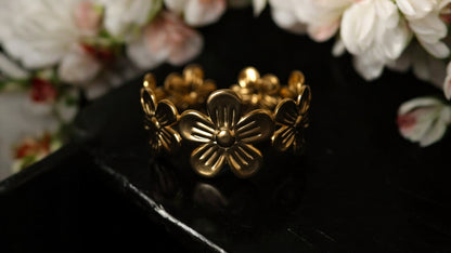 Vintage Bloom Floral Cuff Bracelet