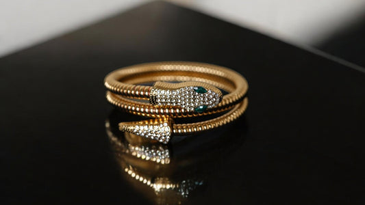 Emerald-Eyed Serpent Wrap Bracelet