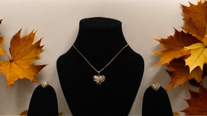 Crystal Heart Pendant Set