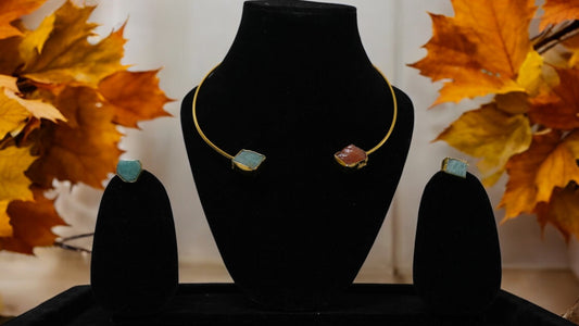Earth & Ember Uncut Stone Jewellery Set