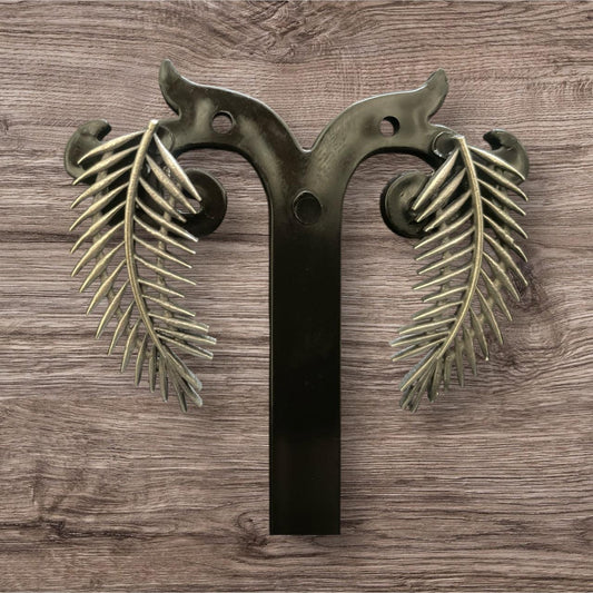 Oxidised Silver Leaf Curve Earrings