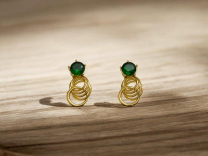 Emerald Orbit Earrings